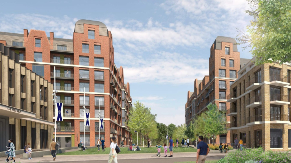 CGI of the revised scheme for the former Stag Brewery site in Mortlake (credit: Reselton Properties Limited/Squire and Partners, provided in Richmond Council).