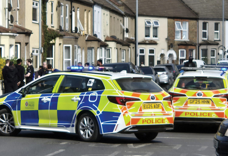 The scene on Clarence Road