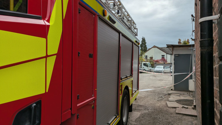 An area off Crewe Road was taped off today (Tuesday) following concerns about unsafe overhead electrical cabling. (Photo: Nub News)
