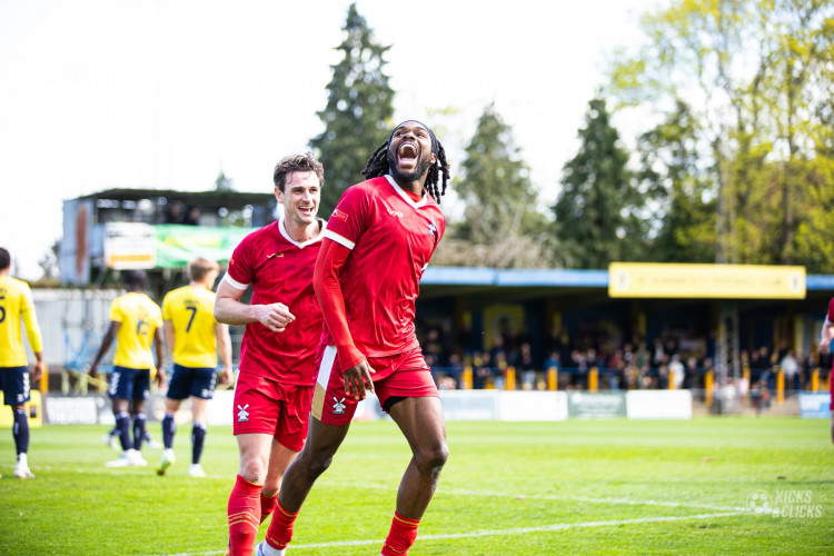 Jesse Nwabueze celebrates his winning goal.