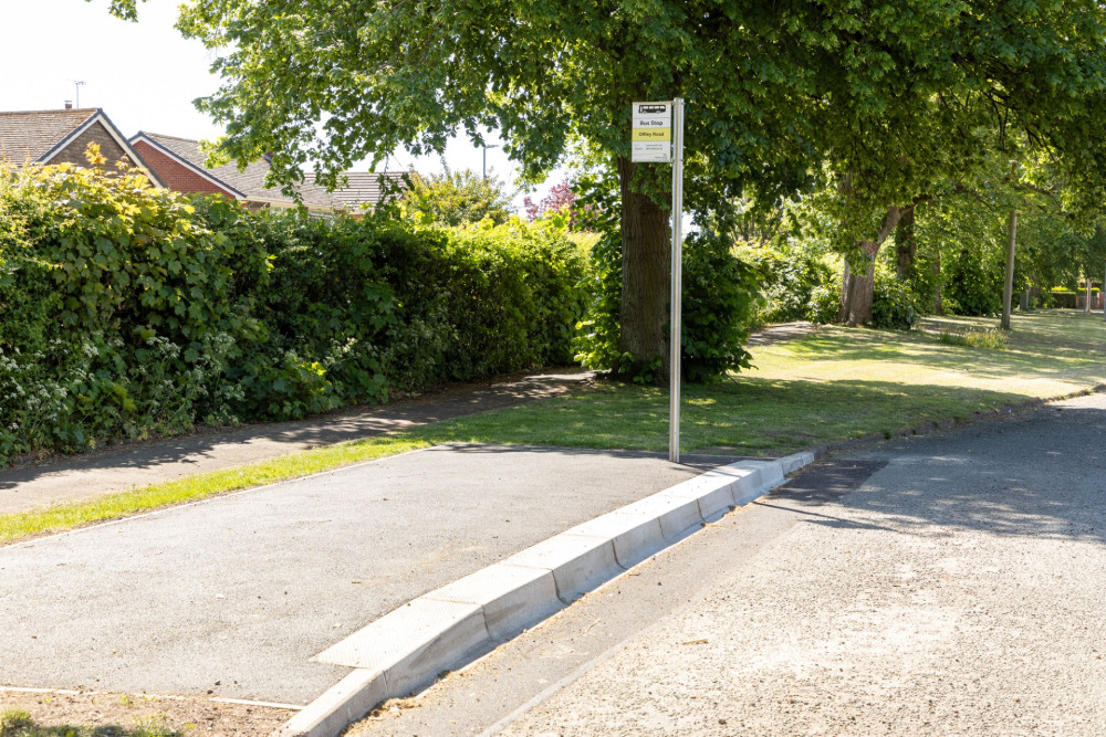 Raised kerbing at an improved bus stop in Sandbach. (Photo: Cheshire East Council)