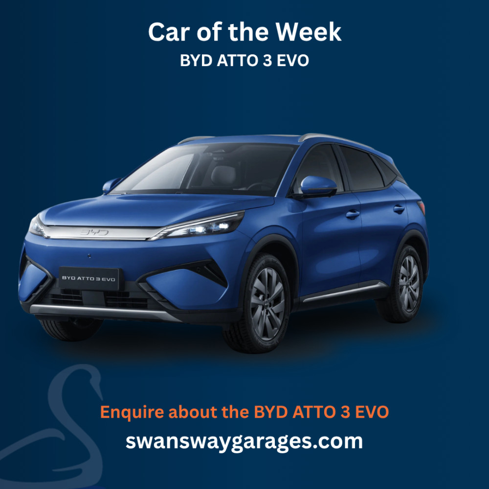 Our Motors Partner at BYD Crewe are delighted to bring you the BYD ATTO 3 EVO as their Car of the Week (Photo: Swansway).