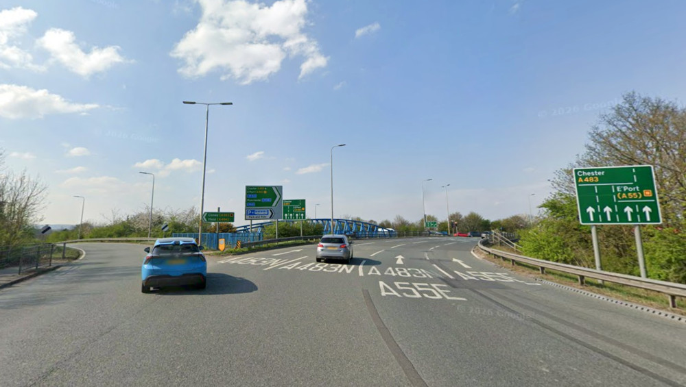 Police arrived to the scene on the eastbound carriageway of the A55 between Broughton and the Post House Roundabout (Image via: Google)