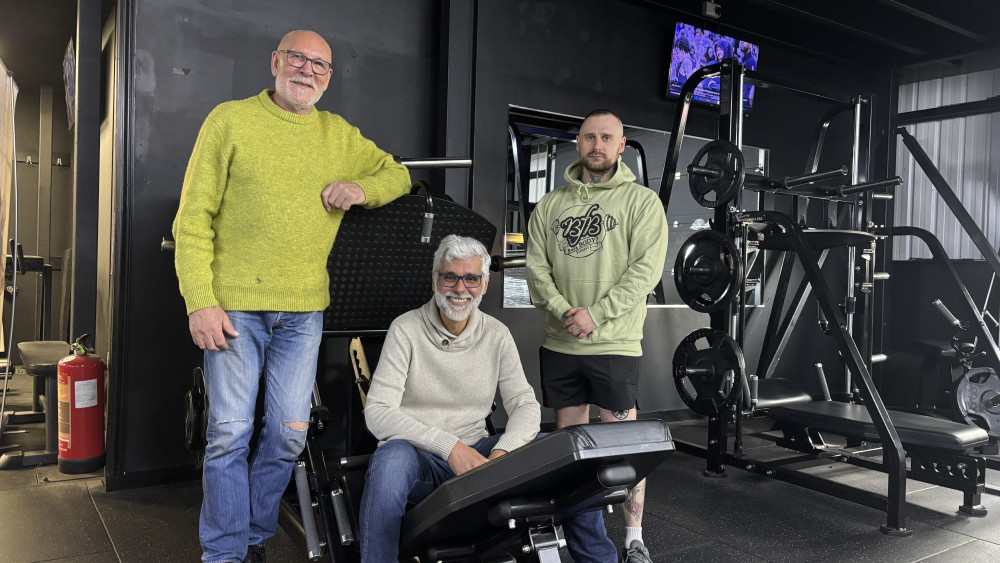 (Left to right) John and Abel, Base Body Fitness owners, with Connor, monthly brew club organiser (image via Nub News)