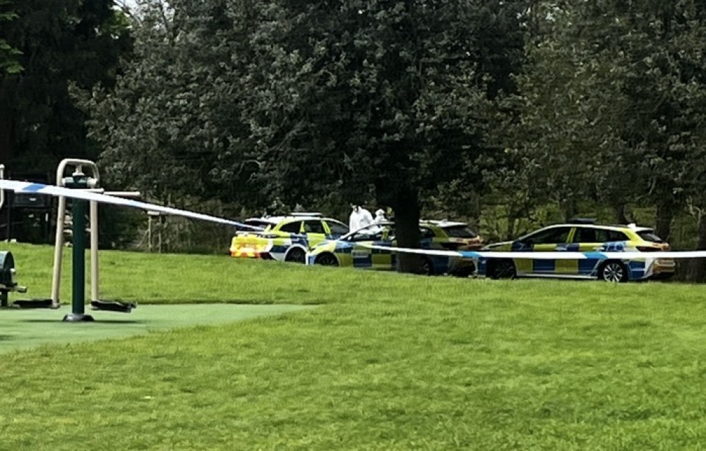 A murder investigation is now underway after a man's body was found in Leamington's Victoria Park on 15 April (image via Nub News)