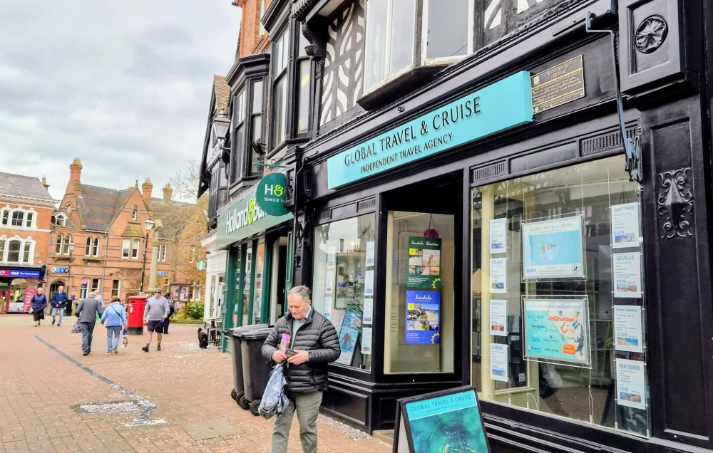 Global Travel & Cruise has now been open on High Street, Nantwich, for over a month (Photo: Nub News). 