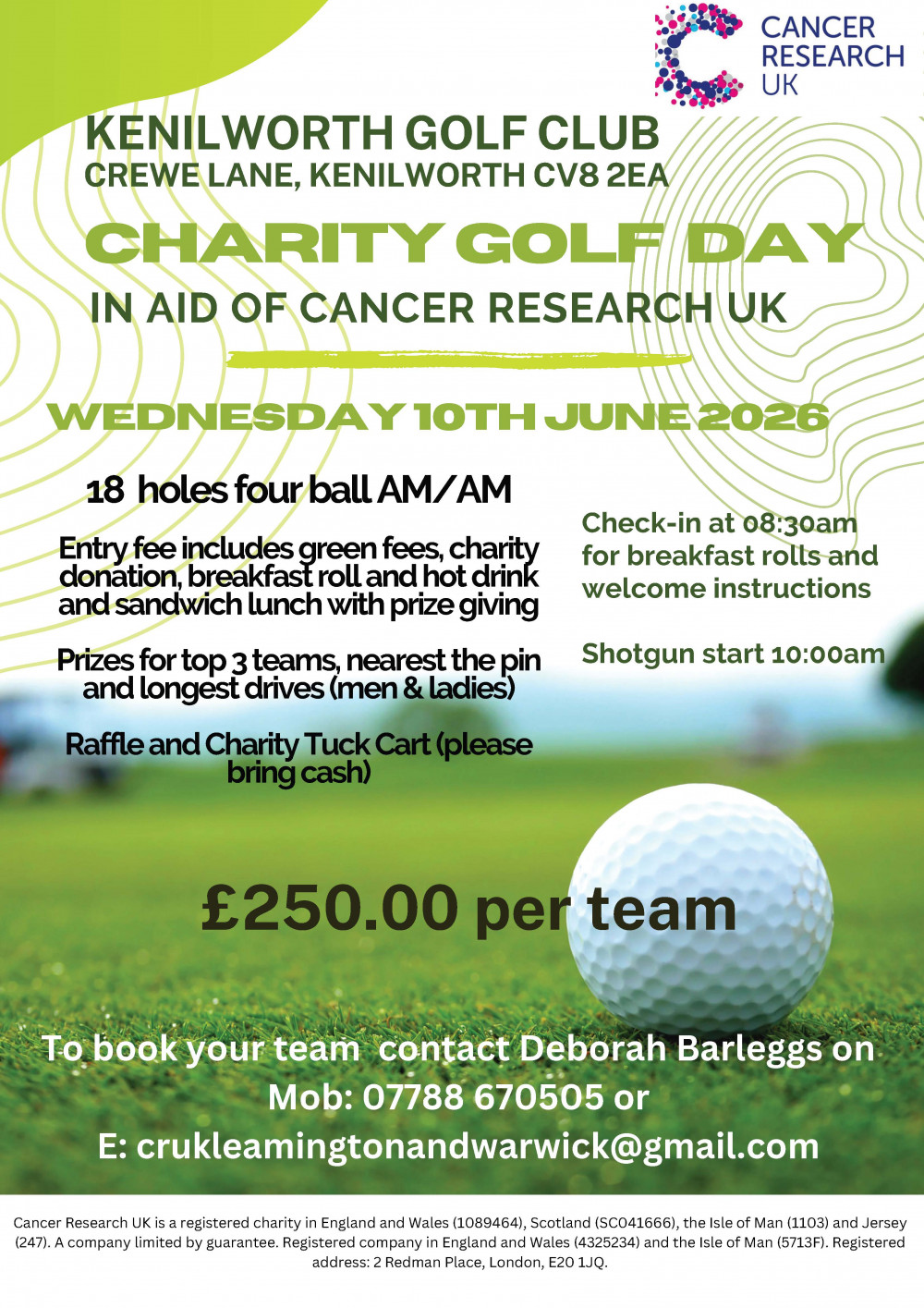Charity Golf Day in aid of Cancer Research UK