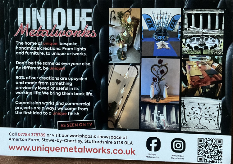 Flyer for Unique Metalworks (image via Unique Metalworks)
