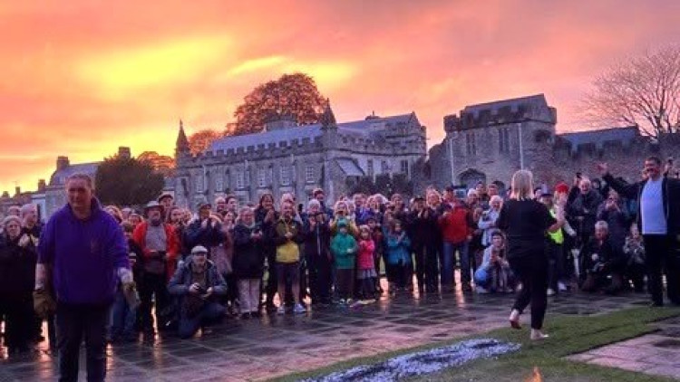 Mayor Louis Agabani, Mayoress, and Dean participated in Wells firewalk fundraiser for SWEDA, raising awareness for eating disorders.