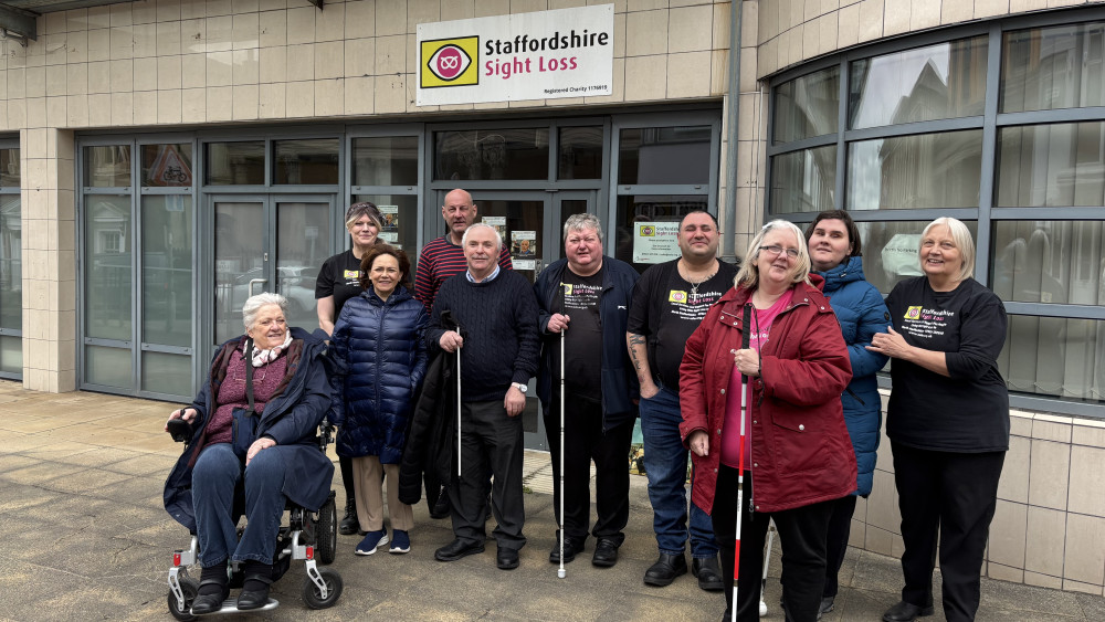  Staff and community members at the Staffordshire Sight Loss resource centre at Albion Street, Hanley (image via Nub News)