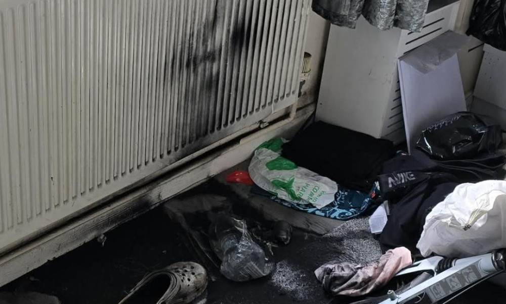 The scene in the house after the fire. 