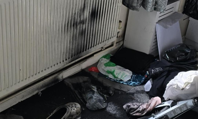 The scene in the house after the fire. 