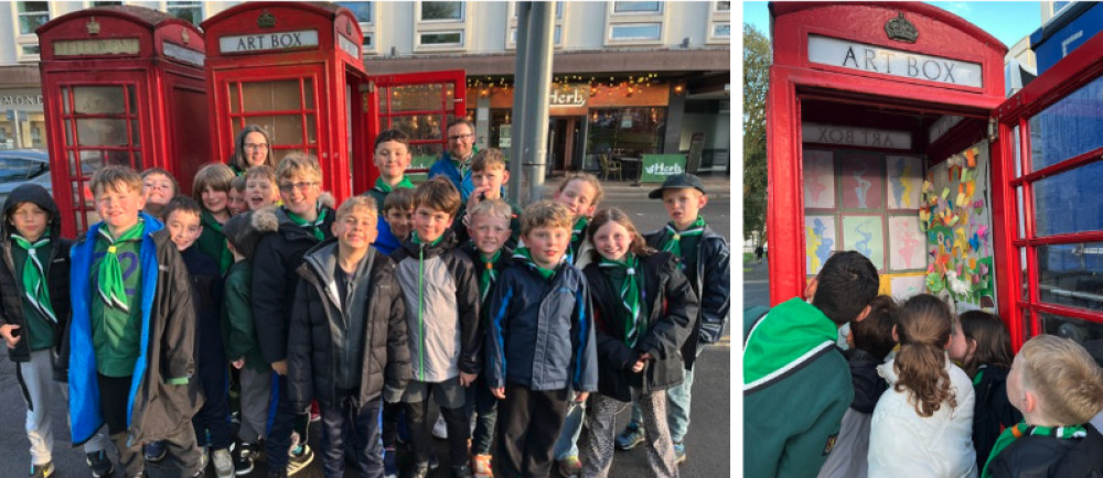 The 4th Leamington Scout Group and children from Beavers, Cubs, and Scouts showcased their Spring-themed art at Leamington's Art Box gallery this April (image supplied) 