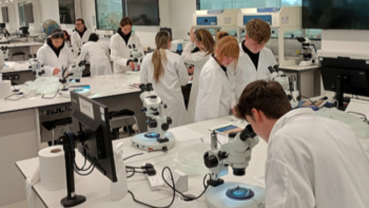 College students carried out a realistic crime scene investigation during a visit to Keele University (Credit: Macclesfield College)
