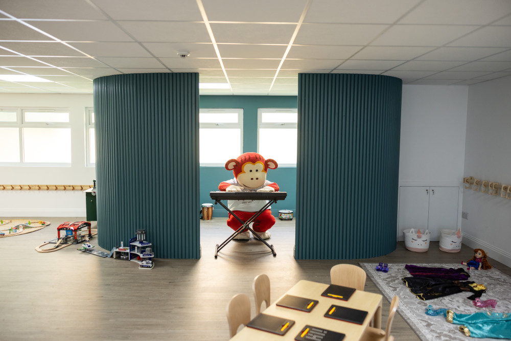 Giant monkey in Monkey Puzzle Kingston's music room (Credit: Joe Mussel)