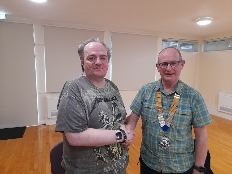 Here's Mike O'Brian of Voices with Jon Cowpe chair of Dinas Powys Community Council