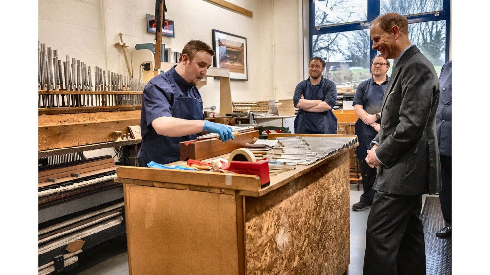 The Duke of Edinburgh visited the Durham workshop restoring Wells Cathedral’s £3.2 million Grand Organ, which is due back in 2027.