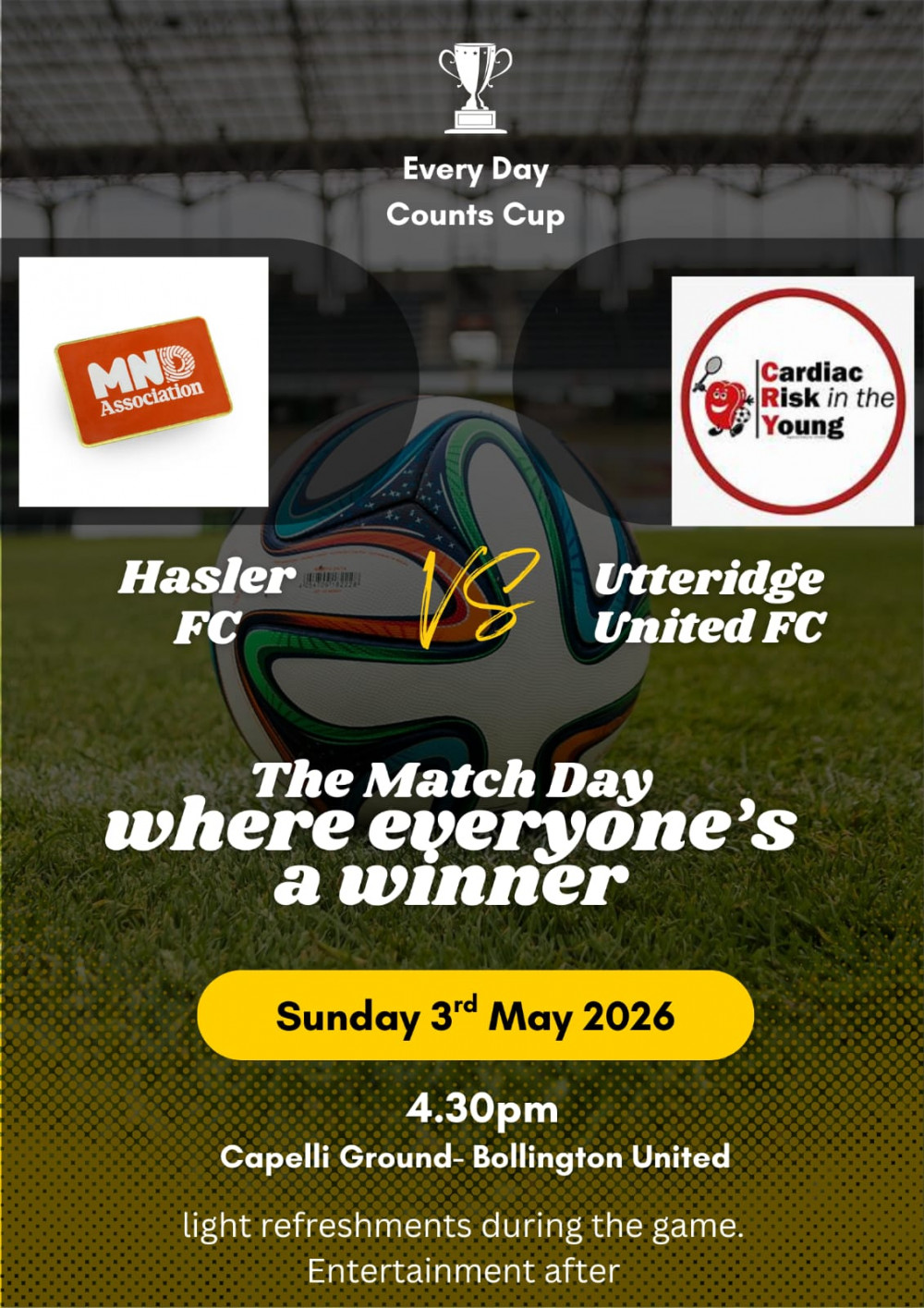 Charity football match and U12 tournament