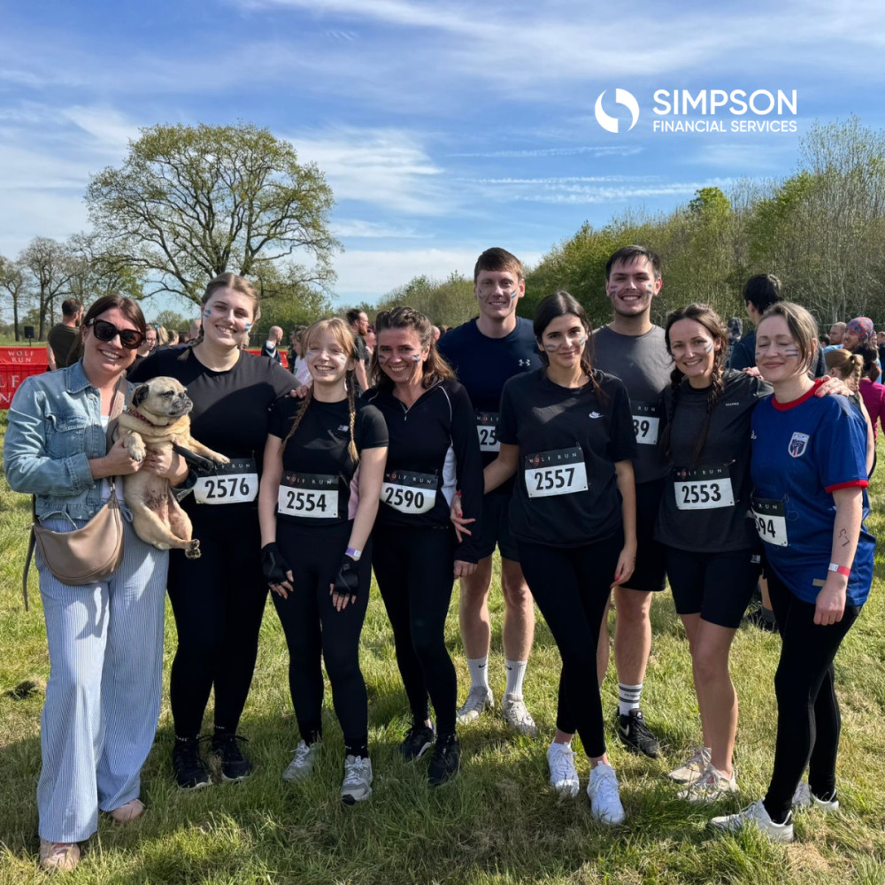 Eight members of the Simpson Financial Services team participated in this weekend's Wolf Run (image via SFS)