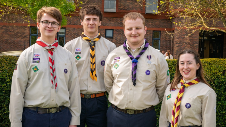 Ellie-Kay Dawe (end right), from Stoke-on-Trent, alongside four other awardees from Staffordshire (image via Simon Carter)