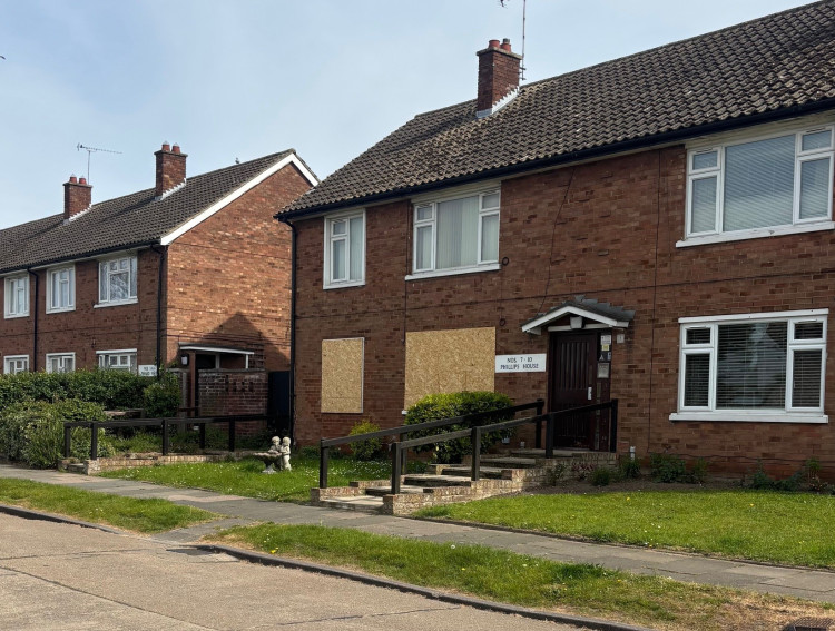 Zach McCarthy's flat in Orsett has been boarded up for months. 