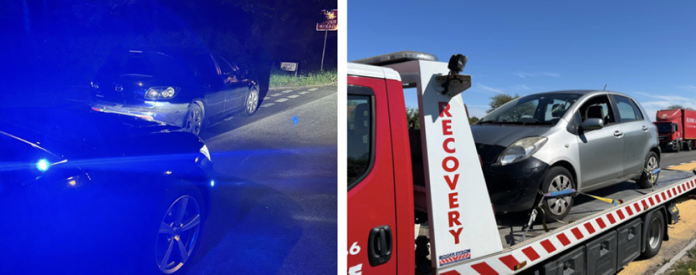 Police in Warwick seized two vehicles in and around the area (image via OPU Warwickshire) 