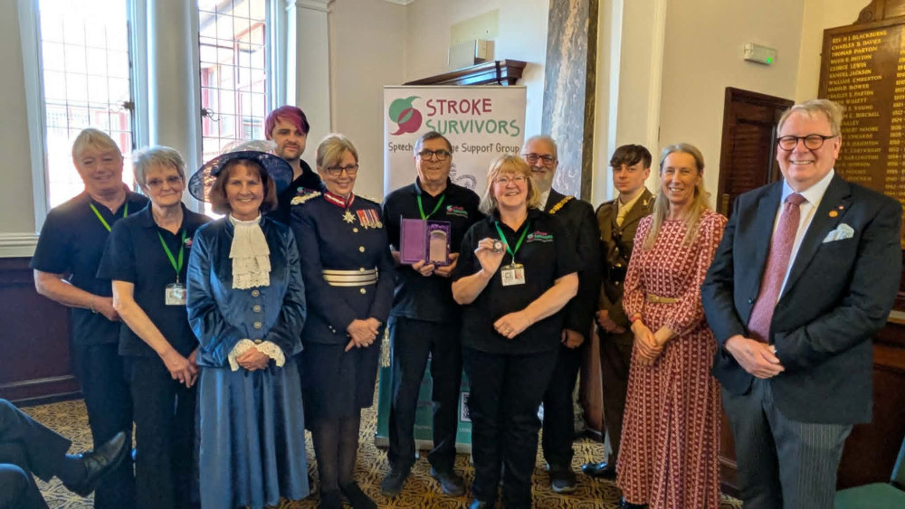 Volunteers from the Sandbach branch of the Stroke Survivors Speech & Language Support Group at the KAVS. (Photo: Nub News) 