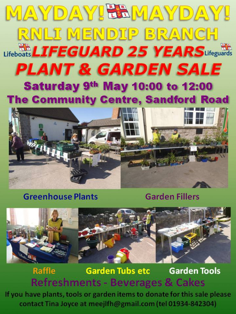 MAYDAY! MAYDAY! MAYDAY! – RNLI MENDIP PLANT & GARDEN SALE SATURDAY 9 MAY