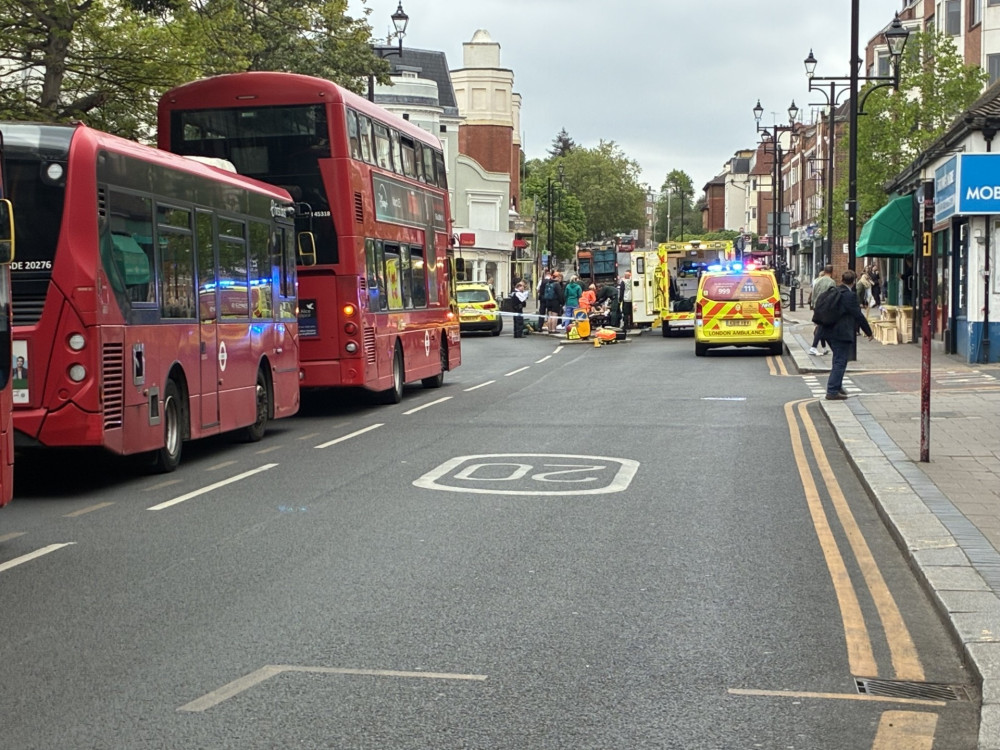 A man was hospitalised following an assault on Victoria Road, Surbiton yesterday (Credit: Simon Harris)