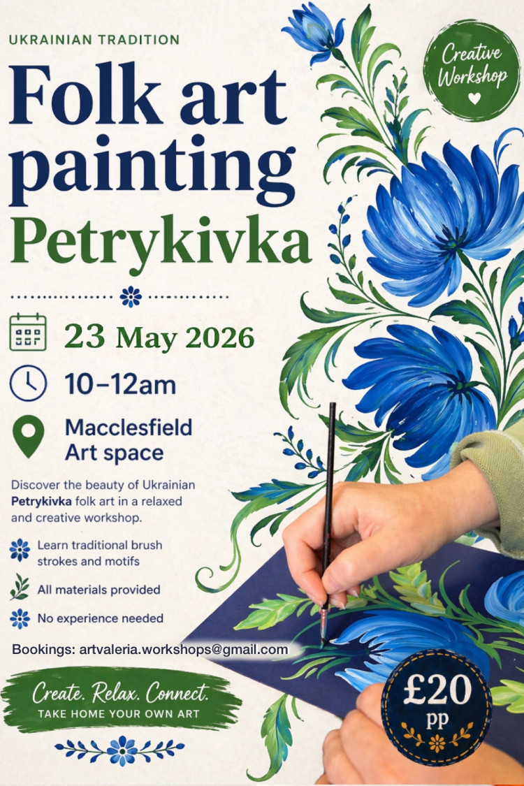 Folk art painting Petrykivka 