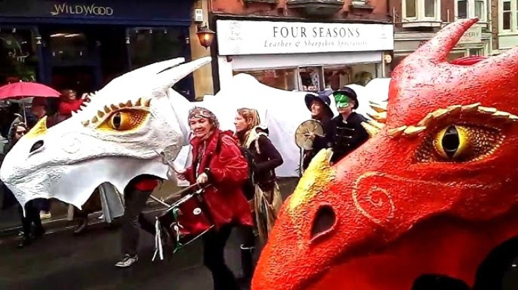 Here be dragons: Brace yourself for Beltane celebrations in Glastonbury this weekend. 
