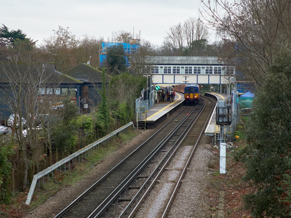 Services through Fulwell railway station and Teddington railway station were disrupted after a precarious tree was reported near the line (credit: Nub News).