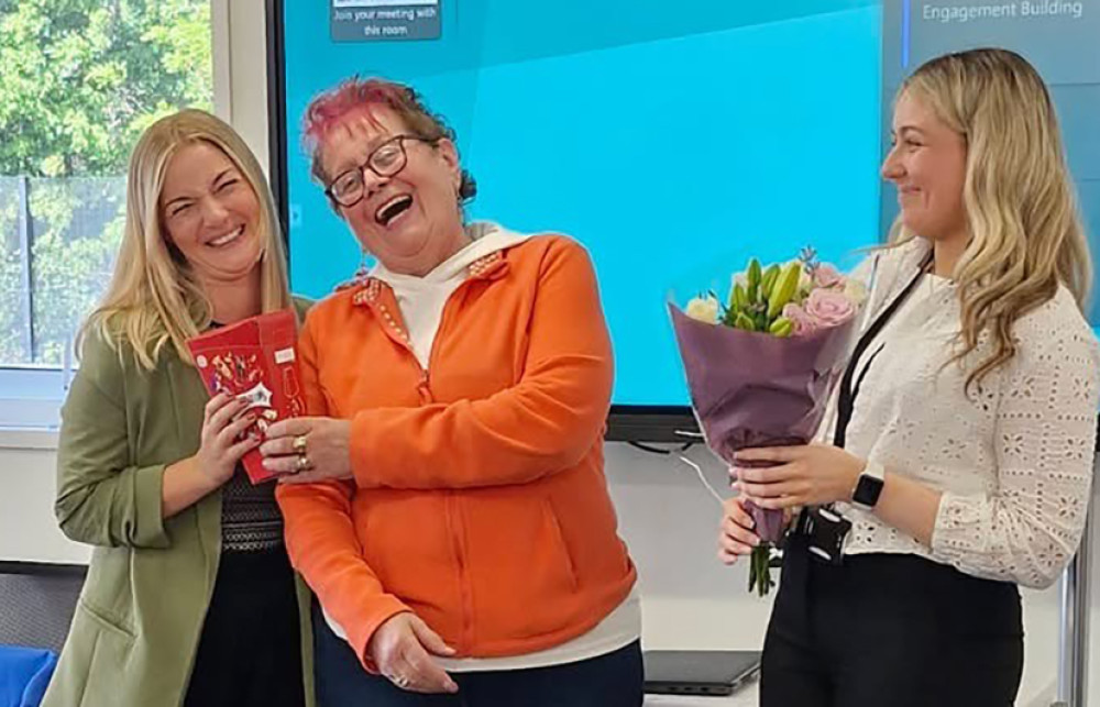 All smiles: Event organiser Maggie with Lauren and Brooke from Balfour Beatty