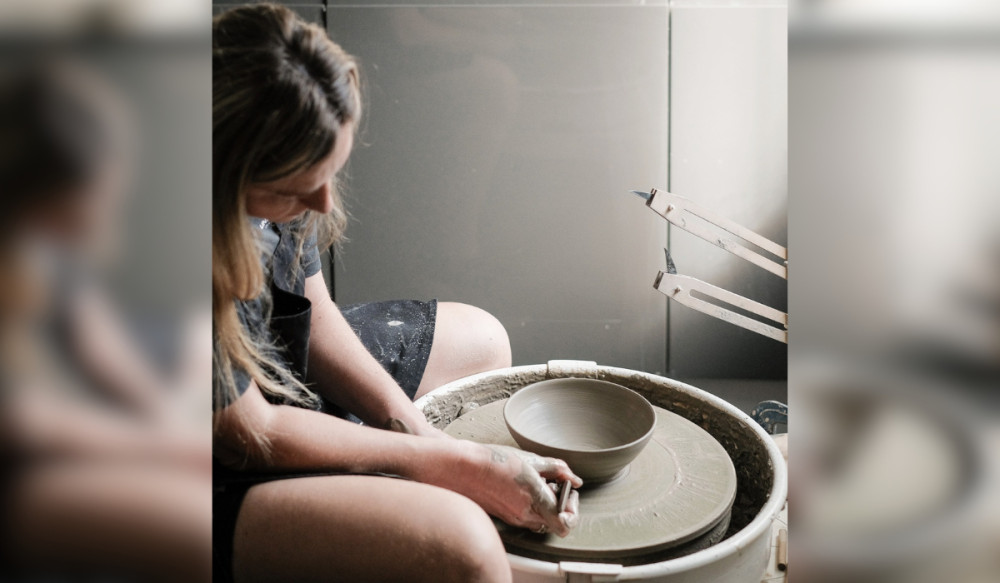 Emma Wictome has big plans after moving her pottery business into a new, larger, studio (Credit: Ffion McKeown)