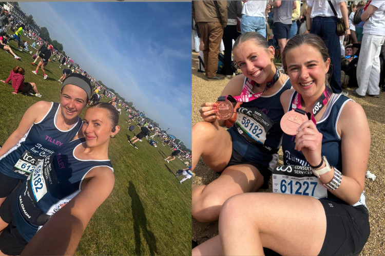 Sisters Joanna and Ella Tilley ran the London Marathon to raise money for Crossroads Care Richmond and Kingston (Image supplied)