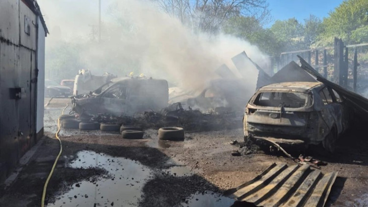 Firefighters were called to Lime Kiln Lane, Kidsgrove, following reports of a fire (image via Staffordshire Fire and Rescue Service)