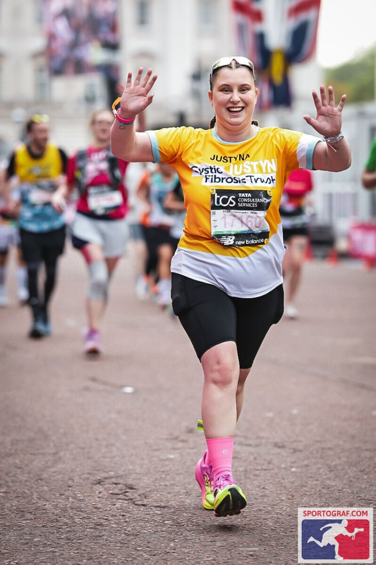 Cystic fibrosis sufferer, Justyna Zaskwara from Alsager ran the London Marathon for the Cystic Fibrosis Trust.  (Photo: Justyna Zaskwara)