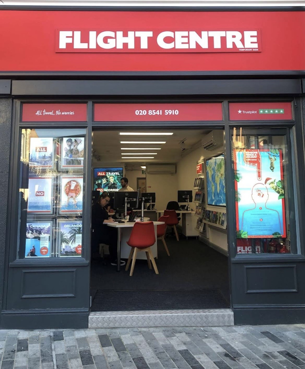 The ground floor retail unit of the property, located in Kingston's Ancient Market Place, is currently leased to Flight Centre UK Ltd until 2029 (Credit: Flight Centre)