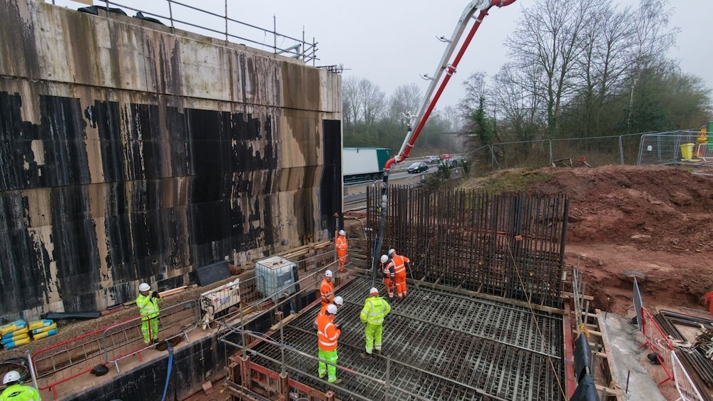 Works continue at the A46 Stoneleigh Junction (image via Warwickshire County Council)