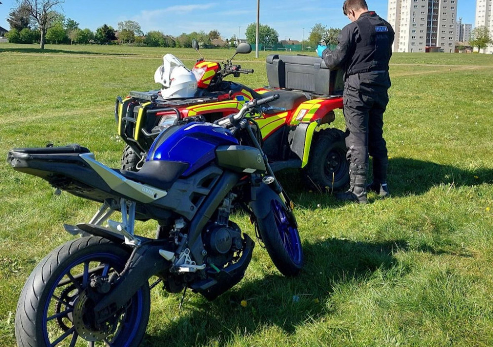 Officers recovered a stolen motorbike in the Blackshots Park area.