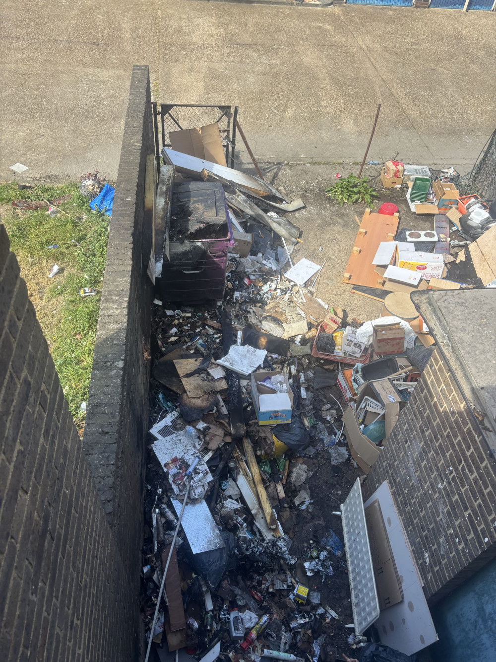 The aftermath of the blaze. 