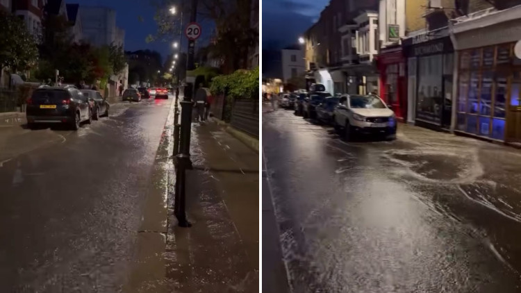 Flooding on Richmond Hill pictured on Sunday, 3 May around 10:30pm (credit: no_context_richmond/ Instagram).