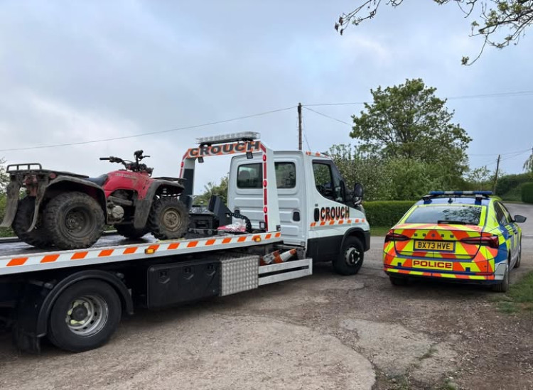 Police seized quad bike being ridden illegally on farmland