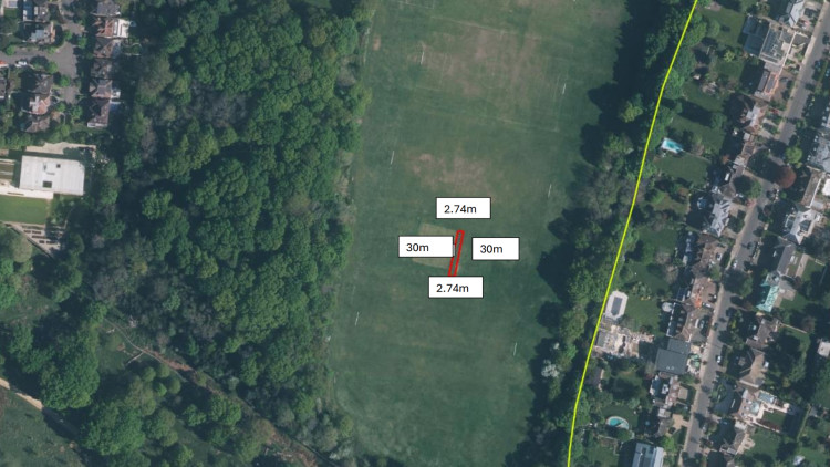 A section of Palewell Playing Fields is getting a new artificial cricket pitch (credit: Planning application).