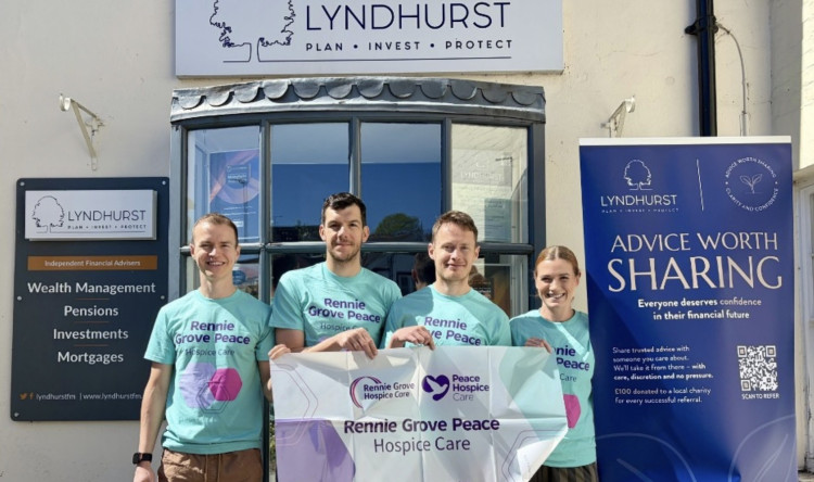 The team – including Benjamin Brown, Joe Pritchard and Jerry Williamson – are raising funds for Rennie Grove Peace Hospice Care