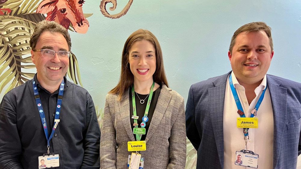 (Left - Right): Dr Will Carroll, Louise Stockdale and Dr James Chapman (image via UHNM)