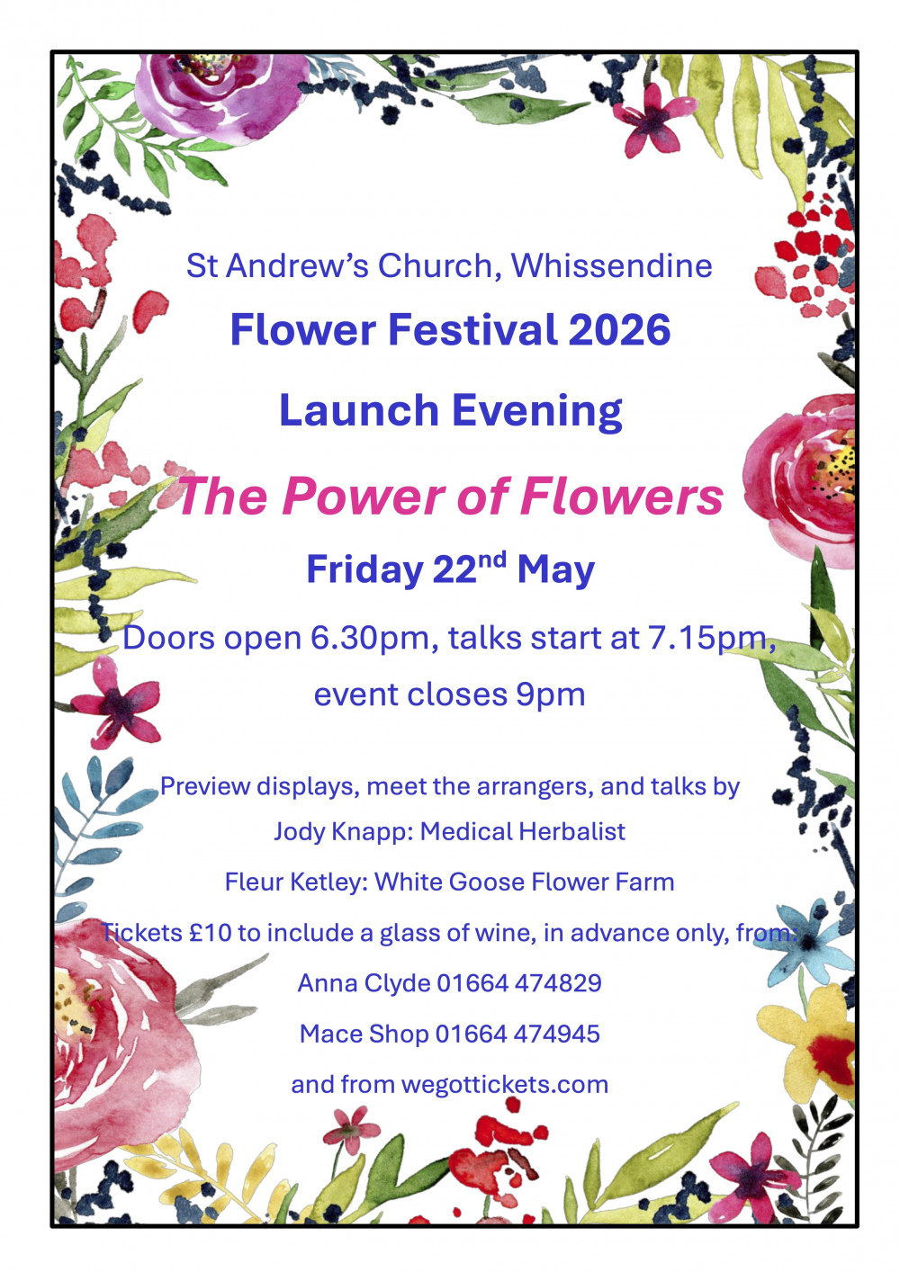 Whissendine Flower Festival Launch Evening