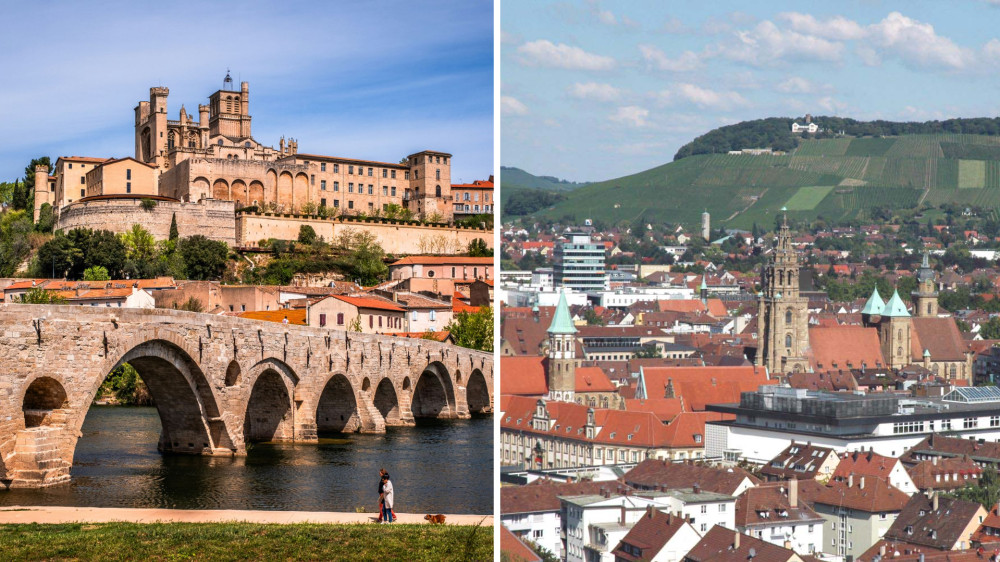 Stockport is twinned with Béziers in France and Heilbronn in Germany - here's some more information about our European twins (Images: left - Sue Winston, Unsplash / right - K. Jähne, Wikimedia Commons)