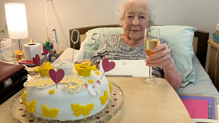 Joyce Greathead celebrated her 105th birthday at Royal Star & Garter Surbiton where she lives (Creedit: Royal Star & Garter)
