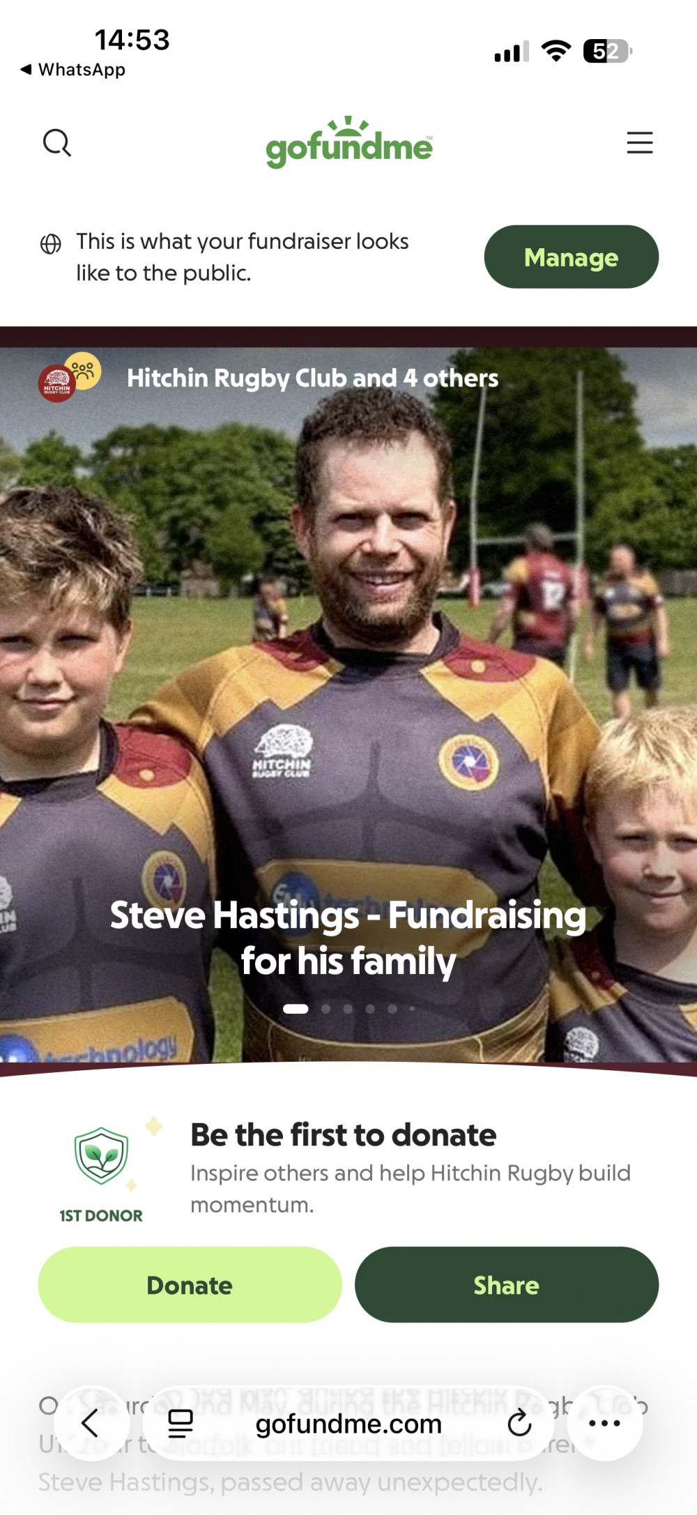 Hitchin Rugby Club Fundraiser 